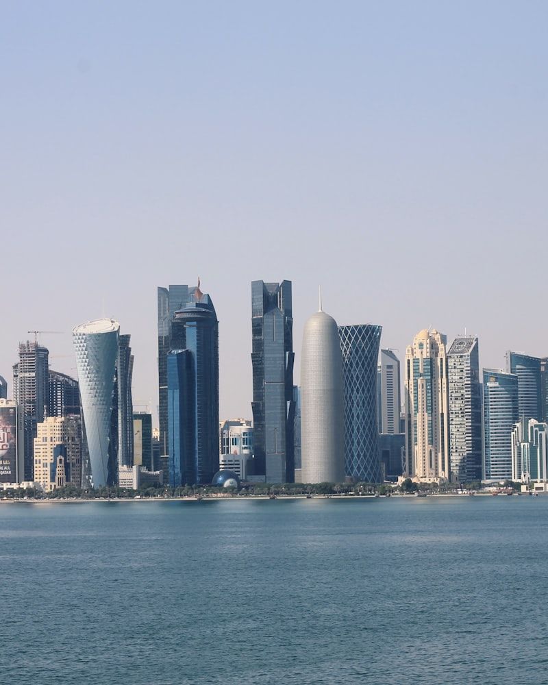 Doha skyline beside the waters of the Corniche