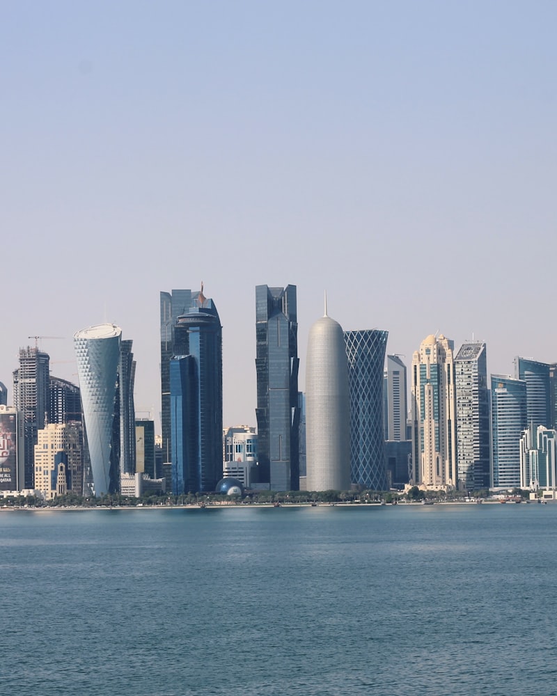 Doha skyline beside the waters of the Corniche