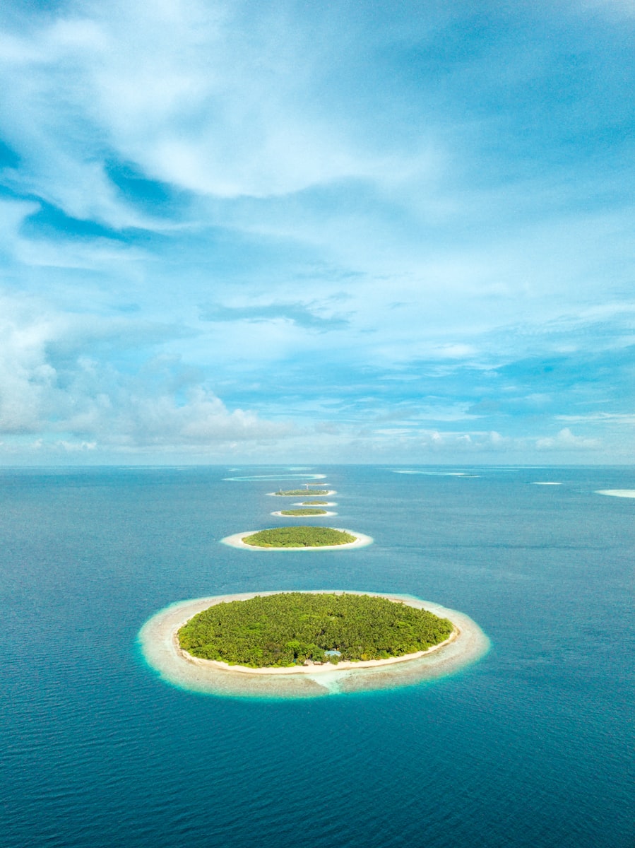 Turquoise lagoons and islands in the Maldives